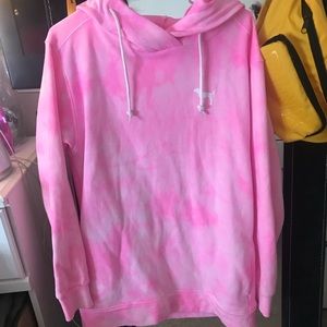 pink hoodie